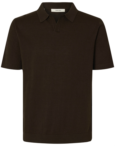 Selected - SLHMattias Linen Blend Open Polo - Delicioso